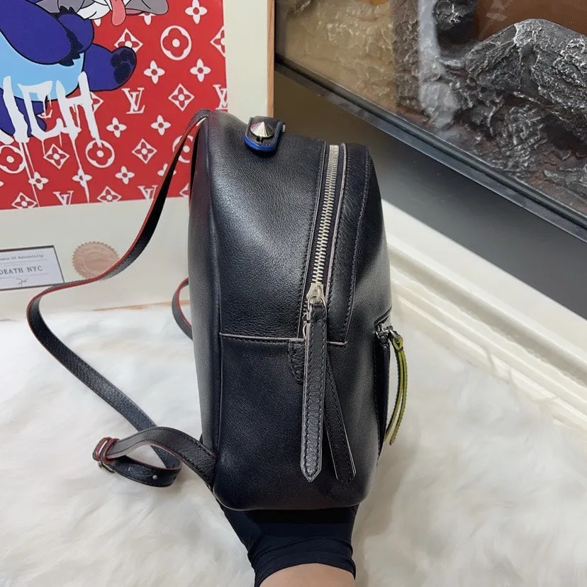 Fendi Embellished Black Leather Crossbody Bag