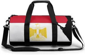 Flag of Egypt Map Sports Gym Bag Portable Duffel Bag Travel Workout Bag with Adjustable Strap for Men Women