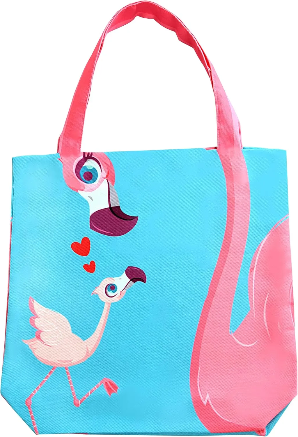 Flamingo Gift Bags - Pink Flamingo Handbags for Women - Teacher & Mother's Day Gifts - Reusable Pink & Blue Book & Tote Bags