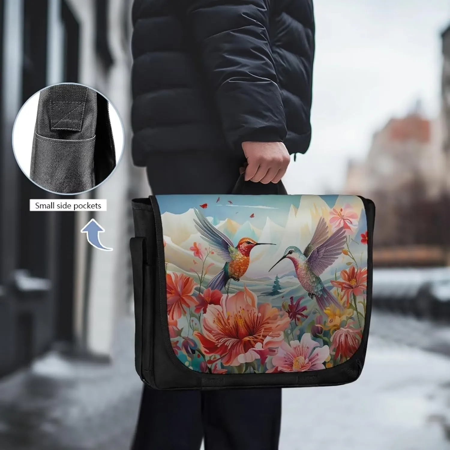 Flap Messenger Bag for Women Vintage Crossbody Bag Classic Shoulder Handbag Large Satchel Bag fits 13",15" Laptop