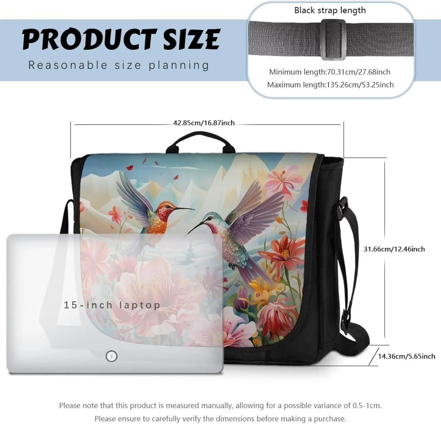 Flap Messenger Bag for Women Vintage Crossbody Bag Classic Shoulder Handbag Large Satchel Bag fits 13",15" Laptop