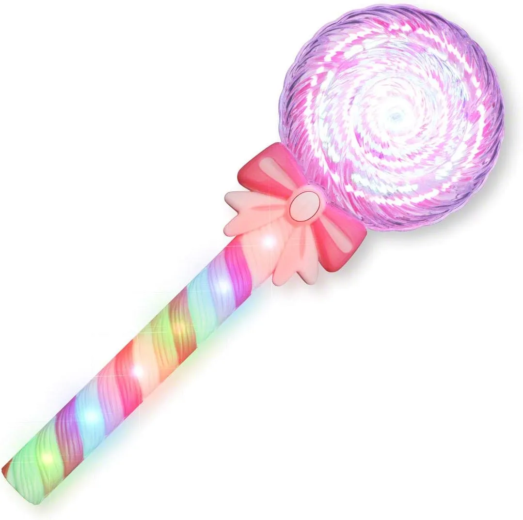 FlashingBlinkyLights Deluxe Light Up Spinning Lollipop Wand