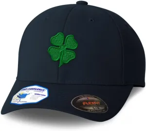 Flexfit Hats for Men & Women 4 Leaf Clover Embroidery St Patrick's Day Polyester Dad Hat Baseball Cap