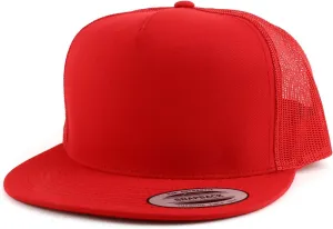 Flexfit Oversize XXL Structured Blank 5 Panel Flatbill Snapback Mesh Cap