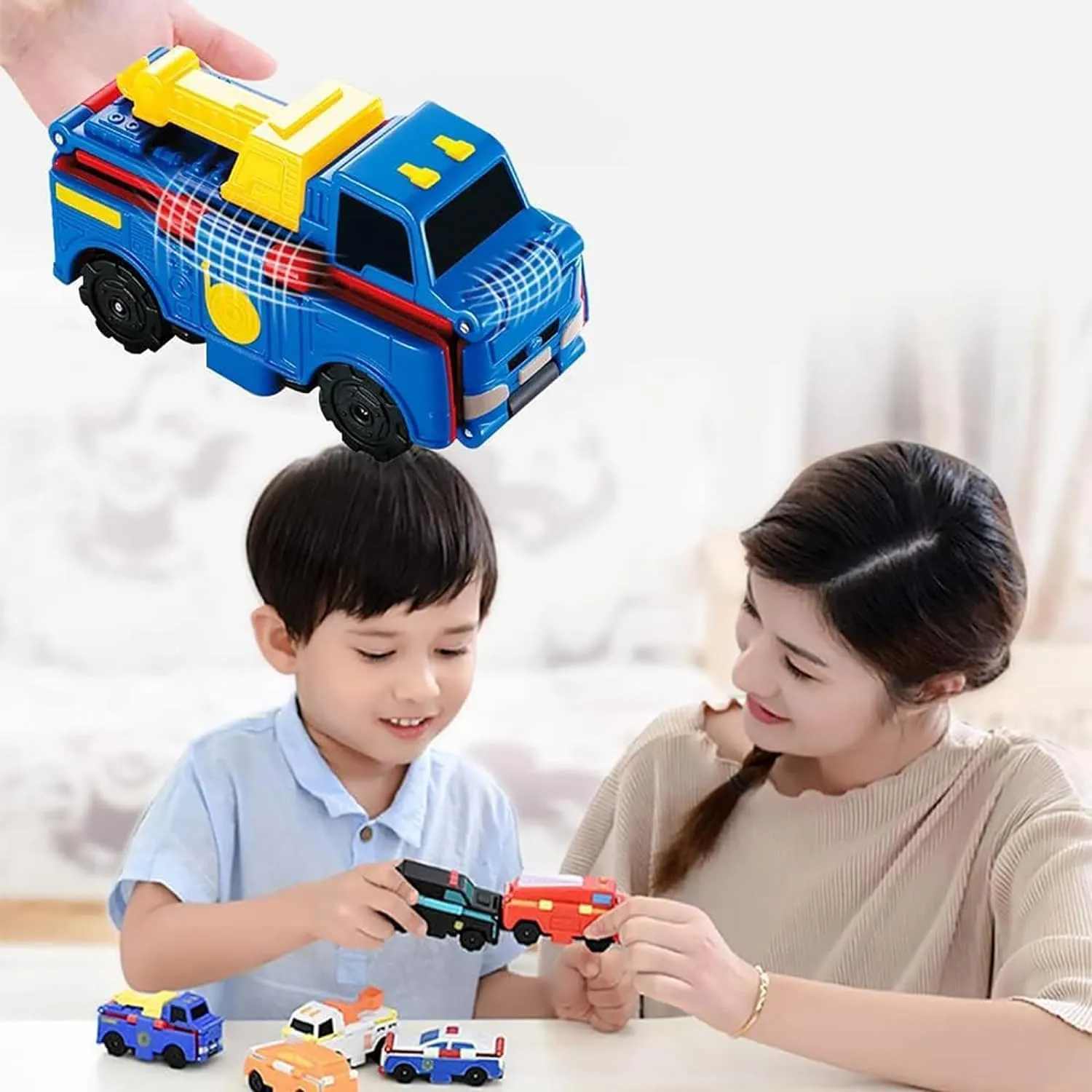 Flip Racers Transformable Cars Dual-Design Toy Cars Pull Back Vehicle Playset Flip Racers Transformable Cars Kiddie Corner,Gifts for Toddlers Birthday Stuffers Creative Mini Flip Car Toy