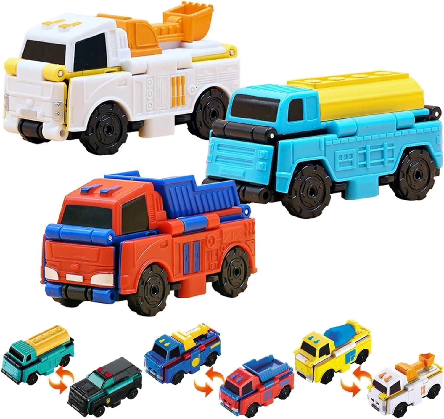 Flip Racers Transformable Cars Dual-Design Toy Cars Pull Back Vehicle Playset Flip Racers Transformable Cars Kiddie Corner,Gifts for Toddlers Birthday Stuffers Creative Mini Flip Car Toy