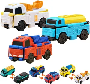 Flip Racers Transformable Cars Dual-Design Toy Cars Pull Back Vehicle Playset Flip Racers Transformable Cars Kiddie Corner,Gifts for Toddlers Birthday Stuffers Creative Mini Flip Car Toy
