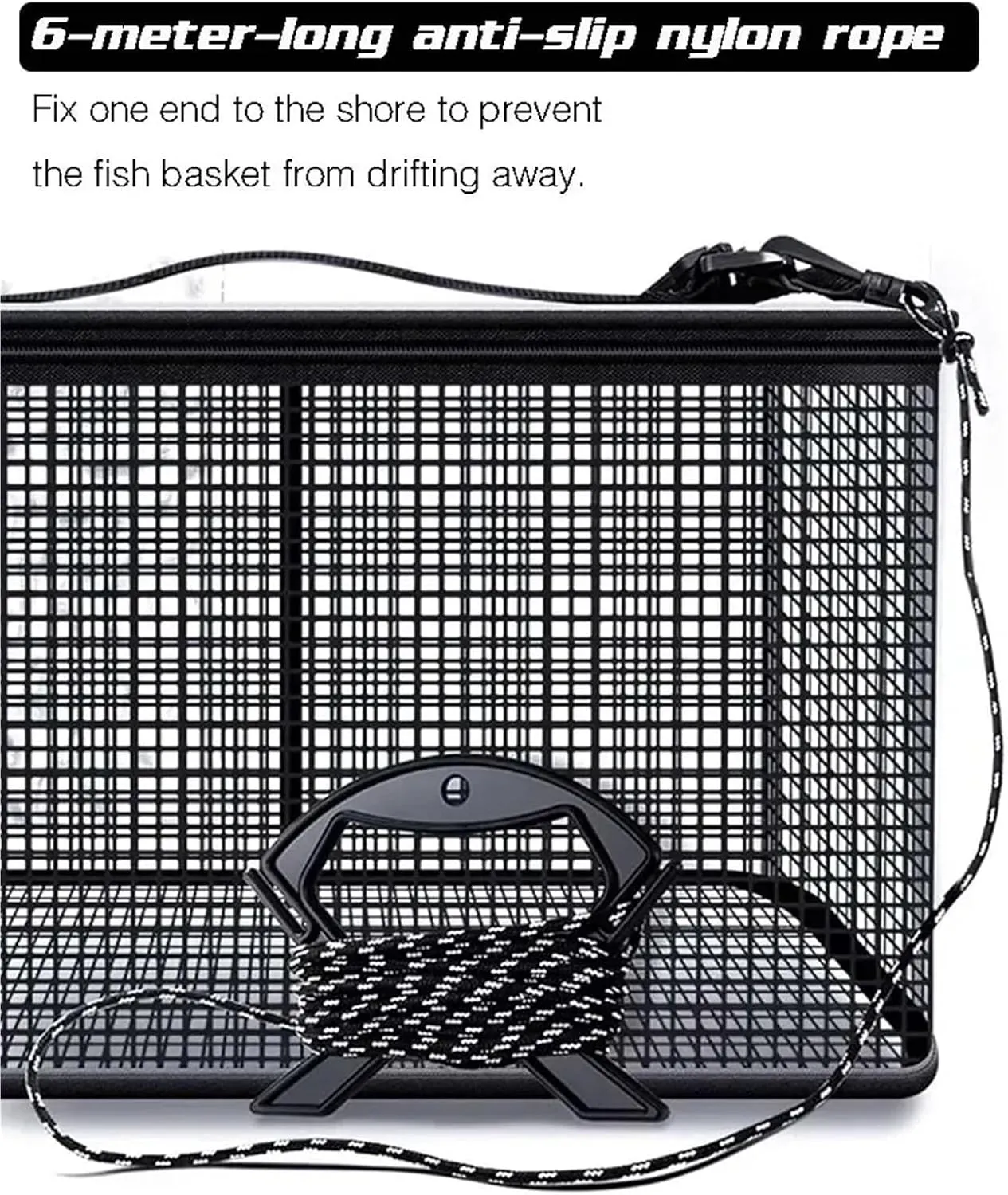 Floating Fishing Basket Collapsible Fishing Net Cage for Live Caught Fish Shrimp Bucket Trap 19L/47L Black/Orange