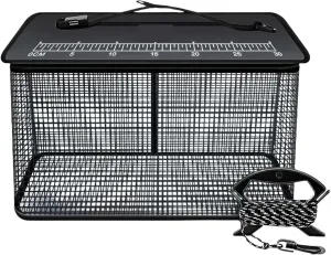 Floating Fishing Basket Collapsible Fishing Net Cage for Live Caught Fish Shrimp Bucket Trap 19L/47L Black/Orange