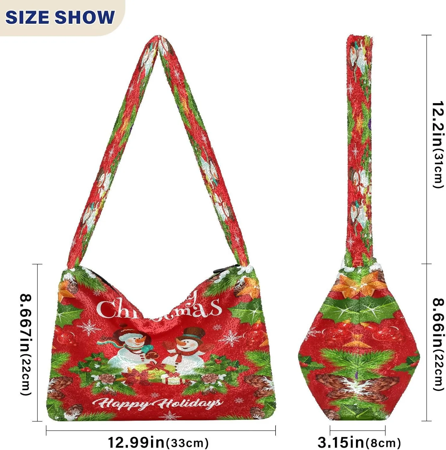 Fluffy Crossbody Bag for Women,Polyester Crossbody Bag Fluffy Tote Bag Lady Shoulder Bag