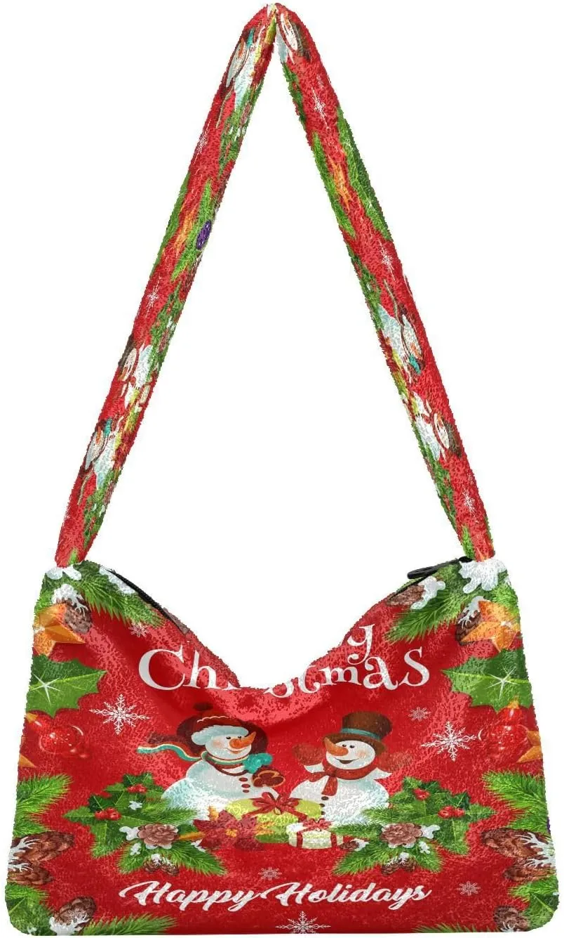 Fluffy Crossbody Bag for Women,Polyester Crossbody Bag Fluffy Tote Bag Lady Shoulder Bag