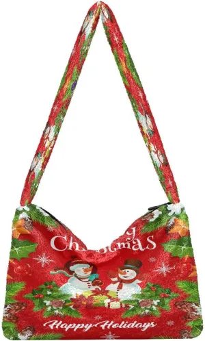 Fluffy Crossbody Bag for Women,Polyester Crossbody Bag Fluffy Tote Bag Lady Shoulder Bag