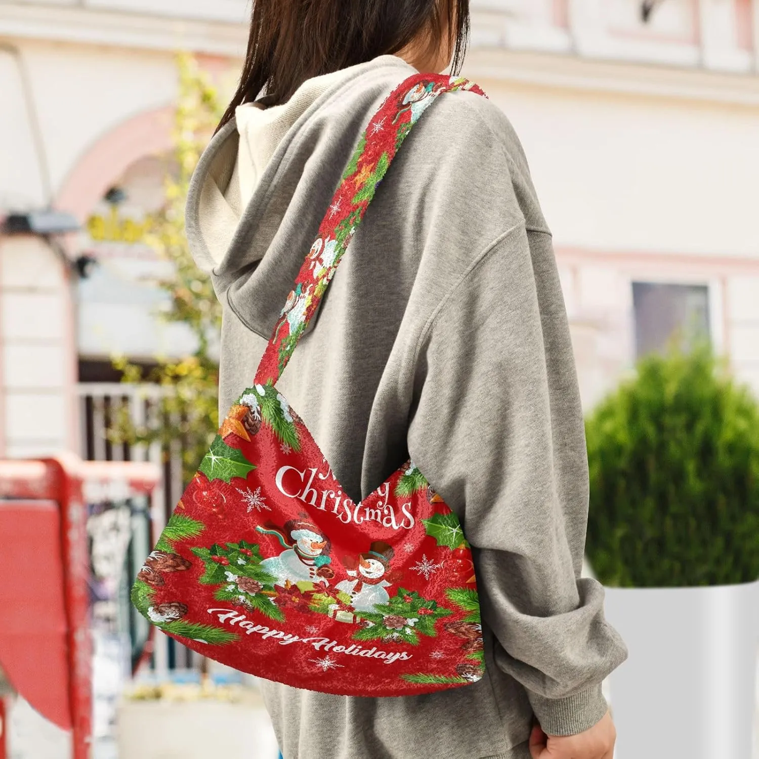 Fluffy Crossbody Bag for Women,Polyester Crossbody Bag Fluffy Tote Bag Lady Shoulder Bag