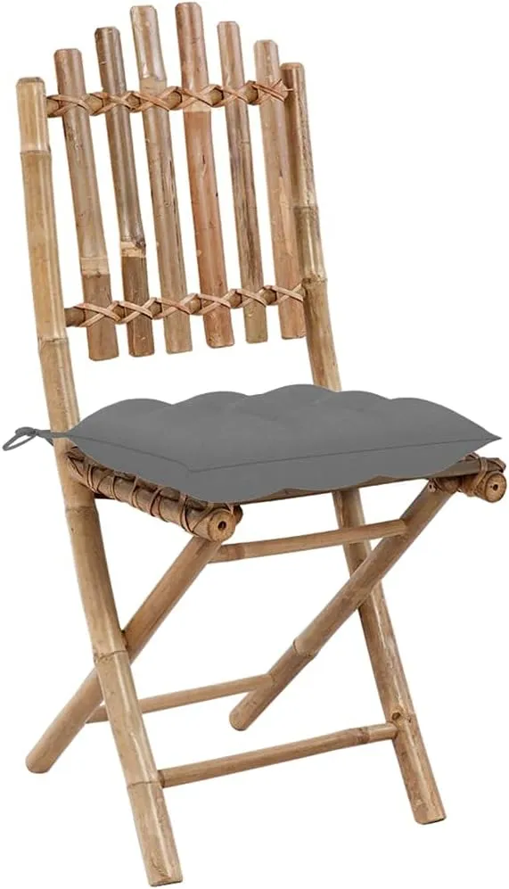 Foldable Bamboo Patio Chairs with Cushions 2-Piece Set Outdoor Furniture for Garden, Poolside, Beach, and Backyard – Durable Weather-Resistant Design