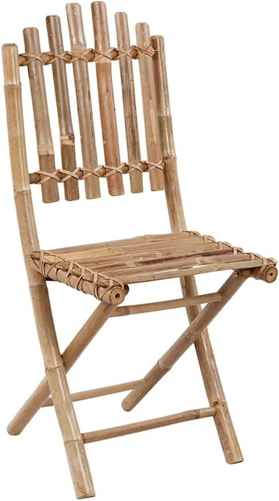 Foldable Bamboo Patio Chairs with Cushions 2-Piece Set Outdoor Furniture for Garden, Poolside, Beach, and Backyard – Durable Weather-Resistant Design