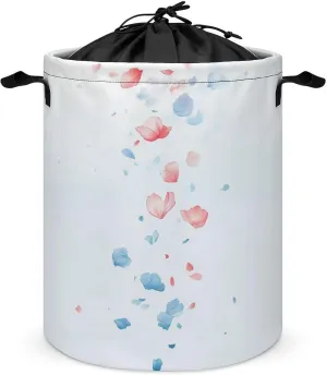 Foldable Laundry Basket, Waterproof Laundry Basket, Collapsible Laundry Bag with Easy Carry Handle, Blossom Cascade-35