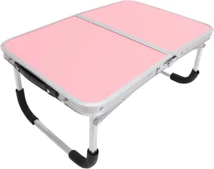 Folding Camping Table Portable Metal Bed Desk Small Outdoor Side Table for Home
