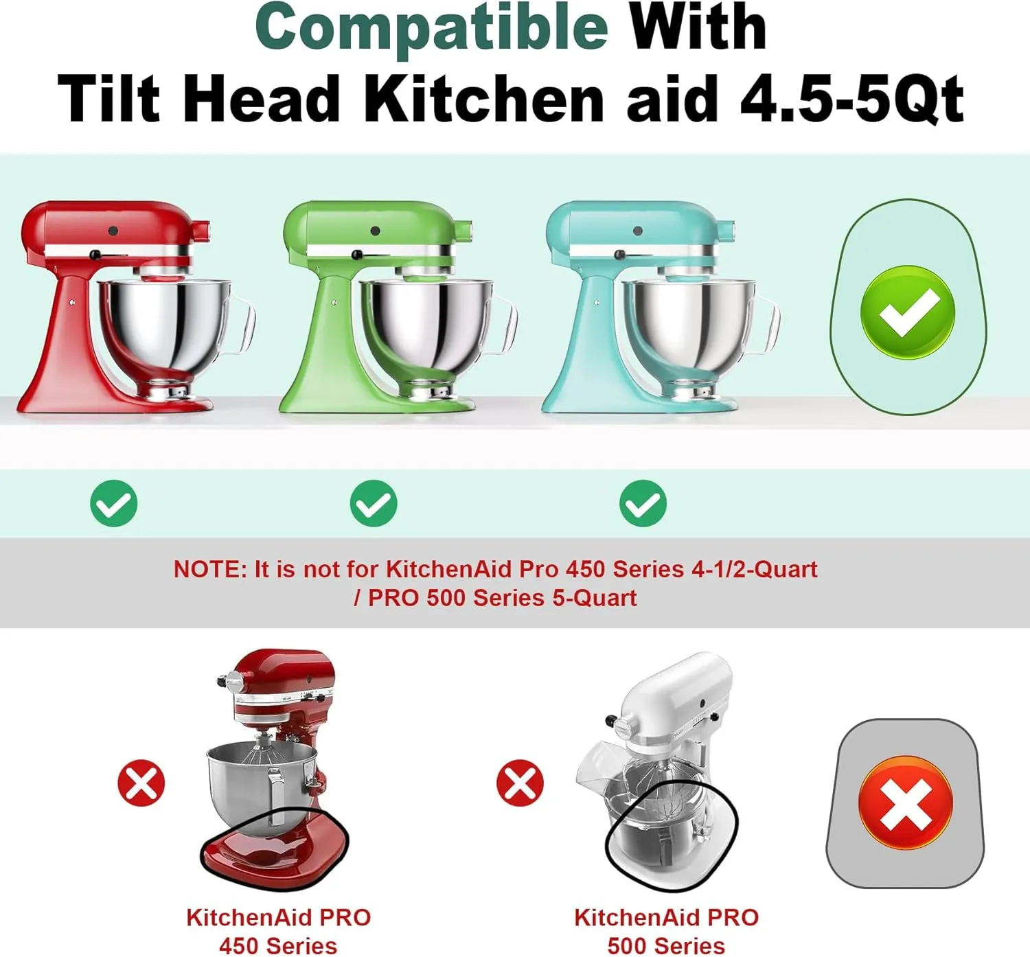 Food-Grade Bamboo Mixer Slider for KitchenAid 4.5-5 Qt Tilt Head Stand Mixer, Appliance Sliding Mat for Kitchenaid Artisan, Kitchen Countertop Storage Accessories Mixer Moving Tray Attachments