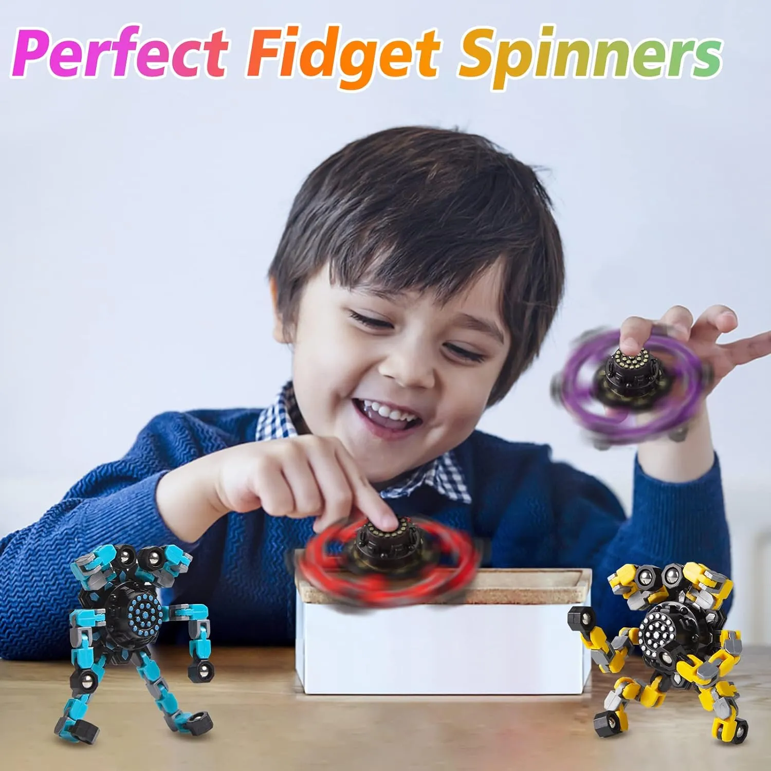 for Mom Transformable Fidget Spinners for Kids and Adults Stress Relief Sensory Toys for Boys and Girls Fingertip Gyros Toy Birthday Party Favors for Kids Classroom Gifts
