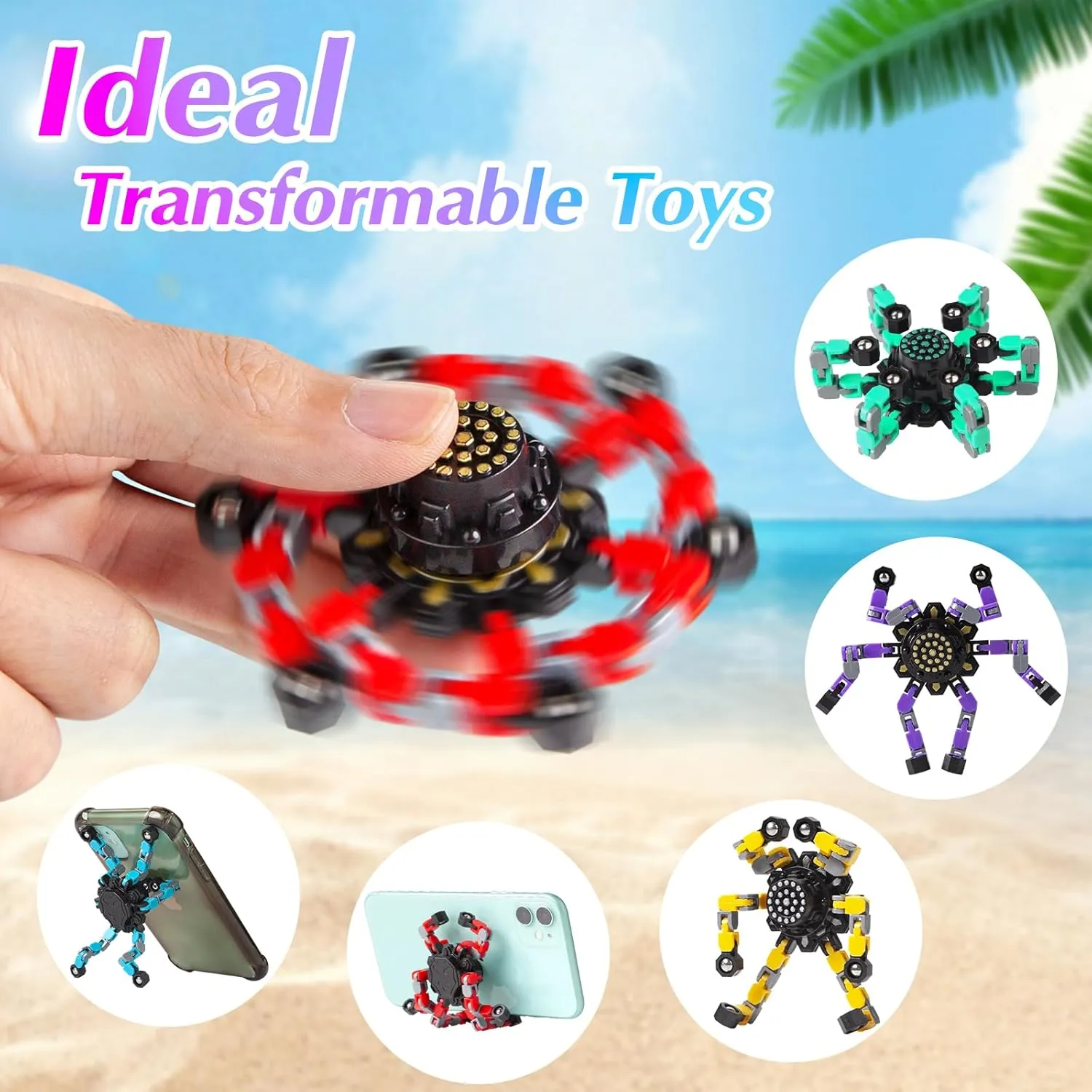 for Mom Transformable Fidget Spinners for Kids and Adults Stress Relief Sensory Toys for Boys and Girls Fingertip Gyros Toy Birthday Party Favors for Kids Classroom Gifts