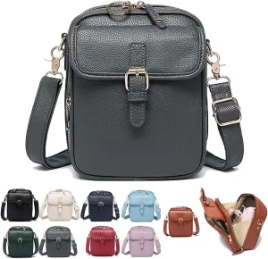 Forcipower Crossbody Bag, 2025 New Forcipower Crossbody Leather Bag for Women, Anti-Theft Retro Design