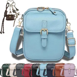 Forcipower Crossbody Leather Bag, Collaboraten1 Urvashi Crossbody Leather Bag Built in Wallet, Vintage Messenger Bag