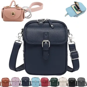 Forcipower Crossbody Leather Bag, Zealburst Crossbody Bag with Earphone Bags Pendant