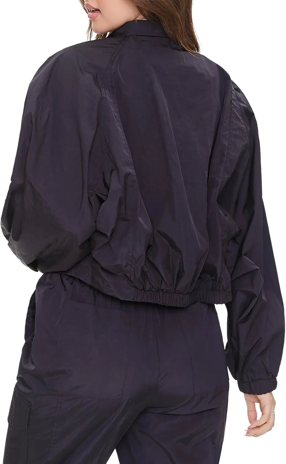 Forever 21 Women's Cropped Raglan-Sleeve Windbreaker