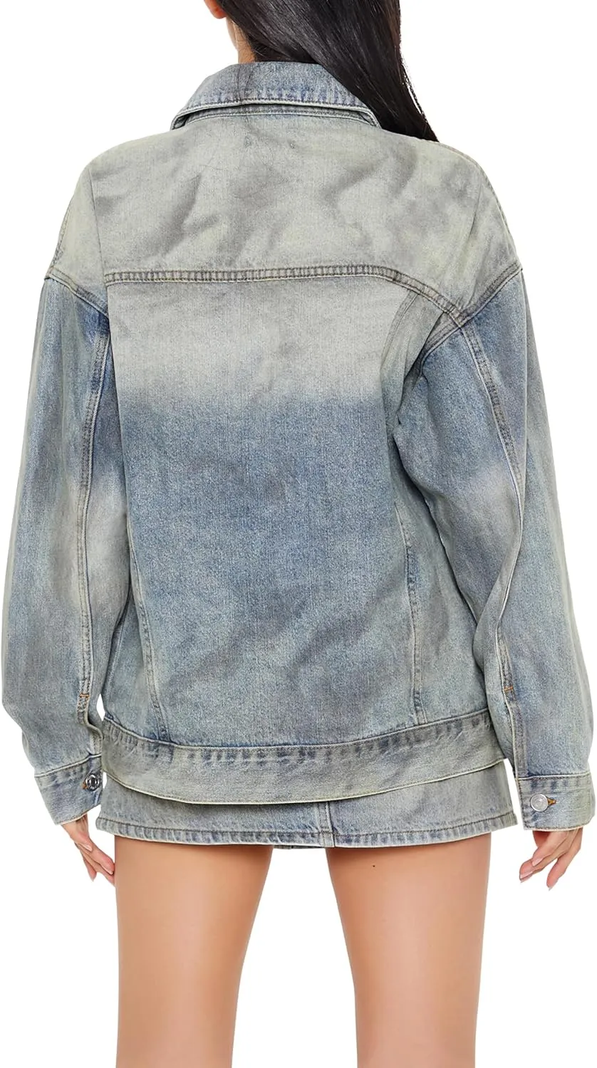 Forever 21 Women's Mineral Wash Denim Trucker Jacket