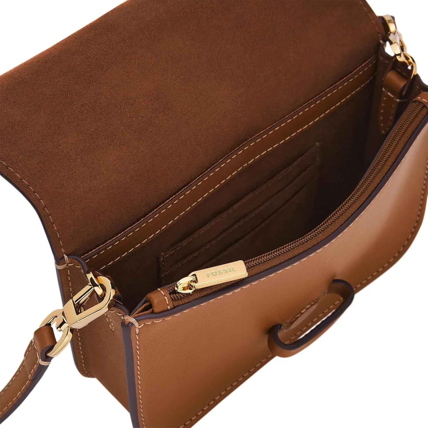 Fossil Women's Lennox Leather Flap Crossbody Bag