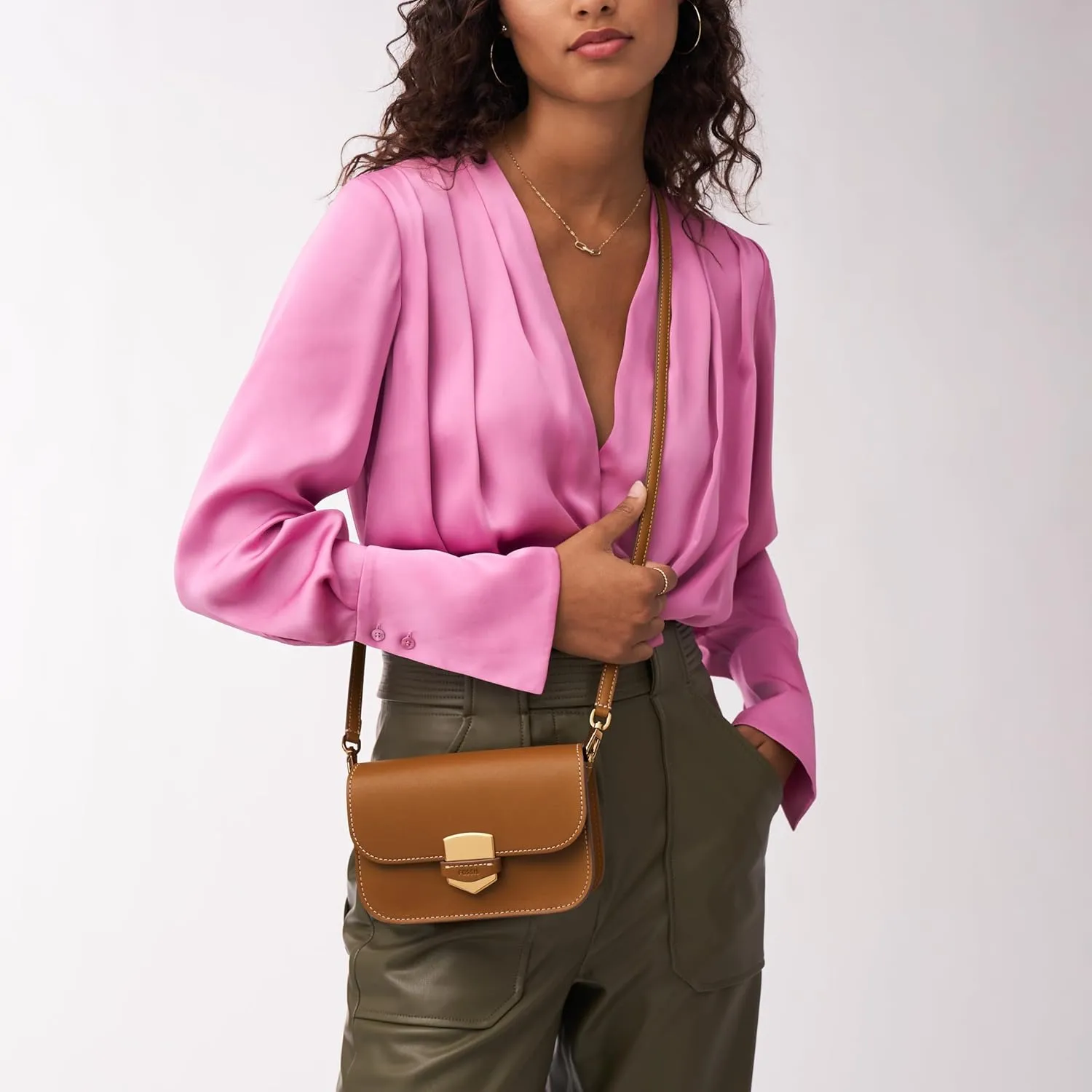 Fossil Women's Lennox Leather Flap Crossbody Bag