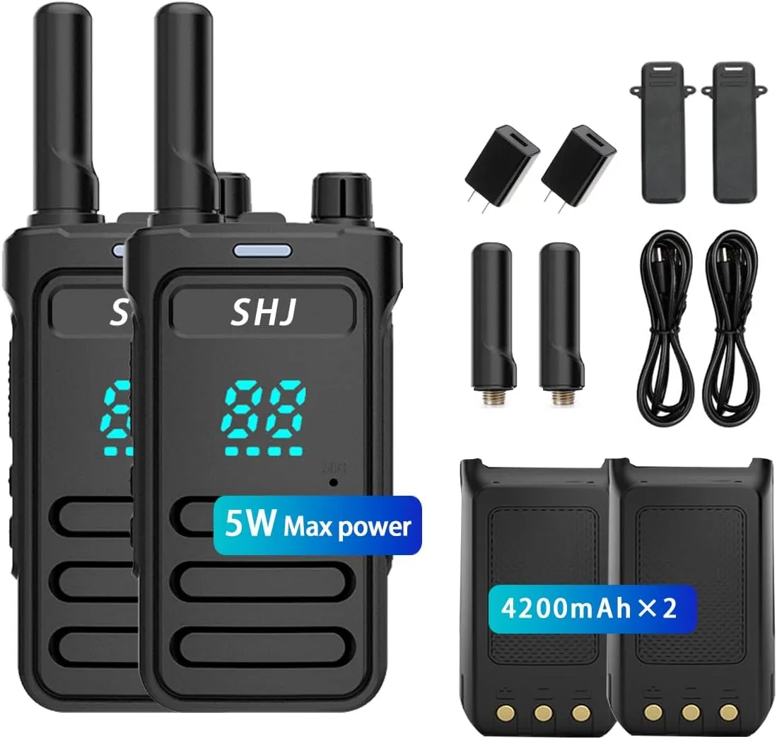 FRS Walkie Talkies H28Y Long Range Walkie Talkie for Adults with Earpiece Mic Rechargeable 2-Way Radios Handheld Two-Way Radios Transceiver Kids with USB Charger for Camping 2pcs