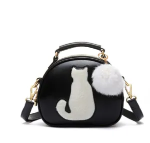 Fur High-demand New Cute Bags Women Fully-featured Ball  Cat Shoulder With