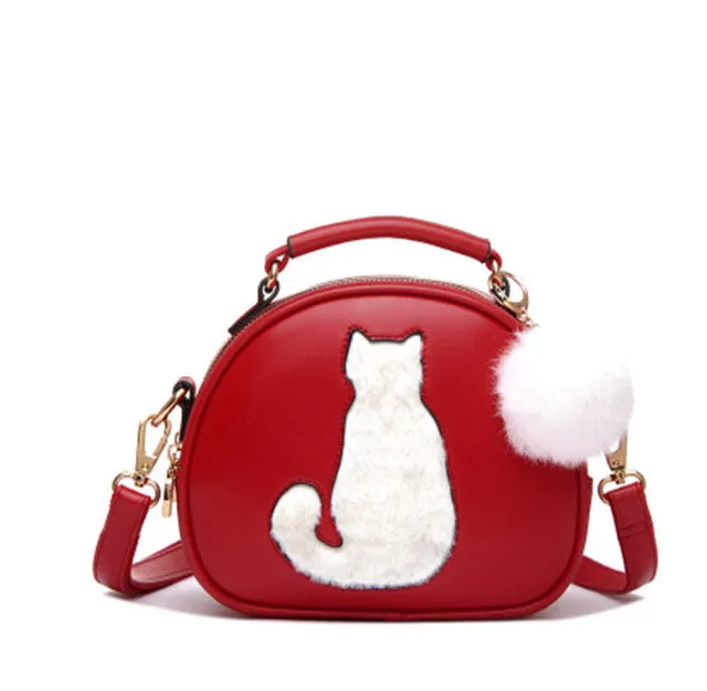 Fur High-demand New Cute Bags Women Fully-featured Ball  Cat Shoulder With