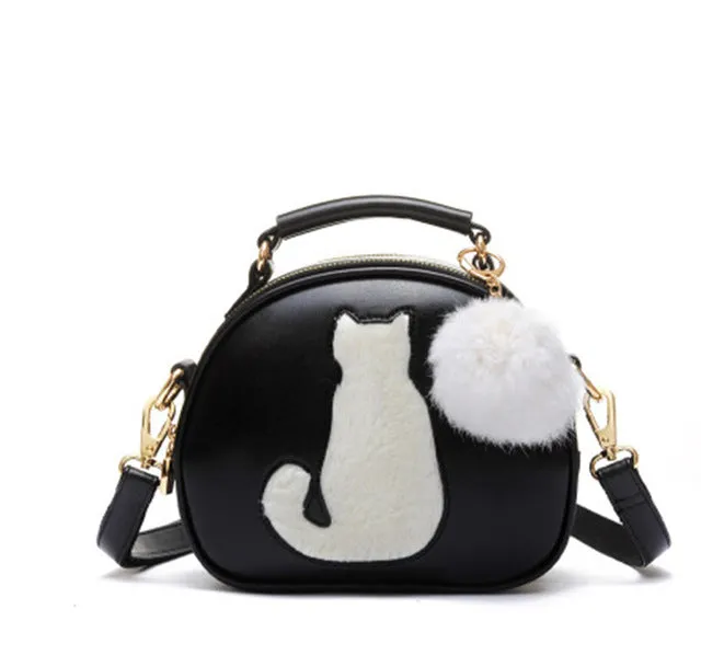 Fur High-demand New Cute Bags Women Fully-featured Ball  Cat Shoulder With