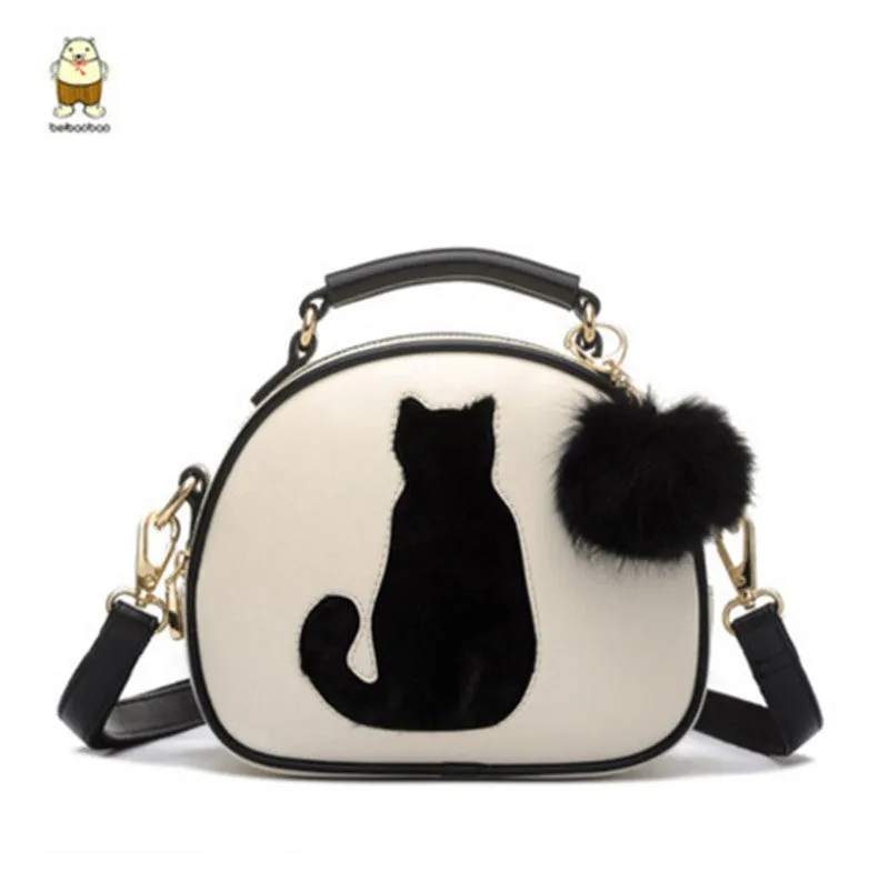 Fur High-demand New Cute Bags Women Fully-featured Ball  Cat Shoulder With