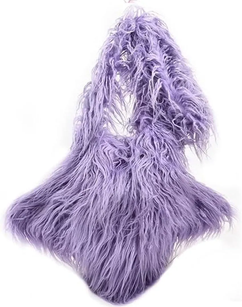 Fur Shoulder Bag for Women Y2k Star Shape Fluffy Crossbody Bag Solid Color Feather Messenger Bag Tote Bag