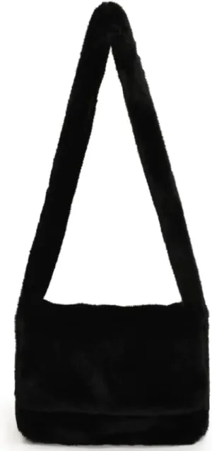 Furry Faux Fur Shoulder Crossbody Bag for Women Cute Handbag Fluffy Plush Y2K Messenger Purse