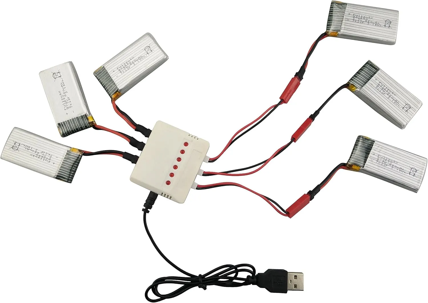 Fytoo Helicopter Accessories 3.7V 850mah Lithium Battery &1pcs Charger for SYMA X56 X56W X54HW Foldable Quadcopter Parts Foldable RC Drone Parts (6pcs Batteries 1pcs 6 in 1 Battery Charger)