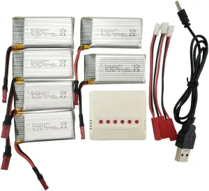 Fytoo Helicopter Accessories 3.7V 850mah Lithium Battery &1pcs Charger for SYMA X56 X56W X54HW Foldable Quadcopter Parts Foldable RC Drone Parts (6pcs Batteries 1pcs 6 in 1 Battery Charger)