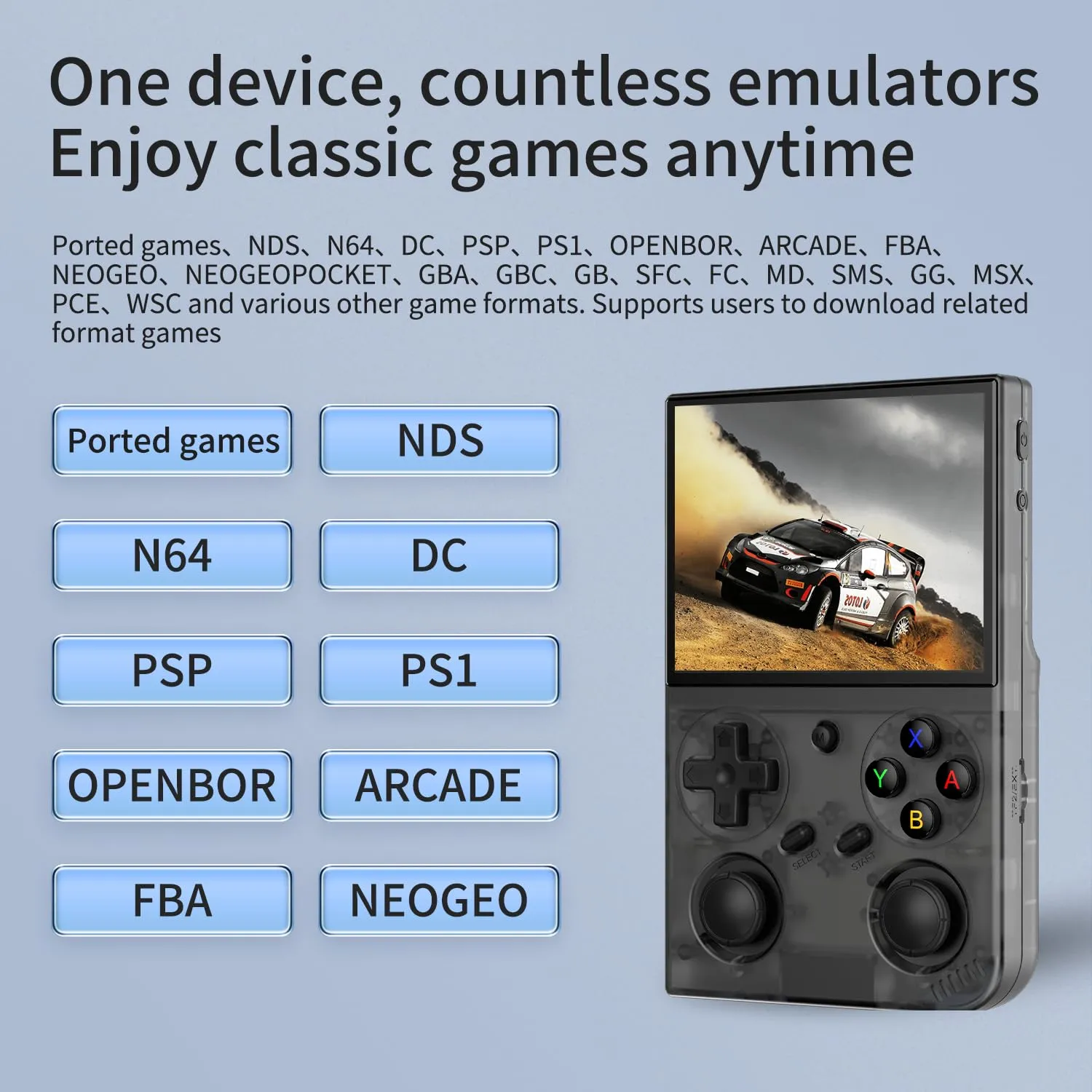 G350 Retro Handheld Game Console , G350 Retro Gaming Console 3.5'' IPS Screen Linux System Built-in 64G TF Card 20 Emulators Pre-Installed 4371 Games Retro Game Console with 3200mAh Battery Black