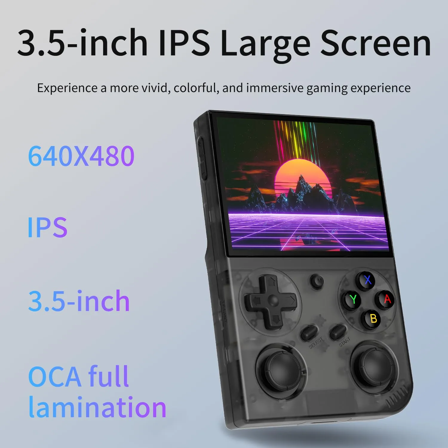G350 Retro Handheld Game Console , G350 Retro Gaming Console 3.5'' IPS Screen Linux System Built-in 64G TF Card 20 Emulators Pre-Installed 4371 Games Retro Game Console with 3200mAh Battery Black