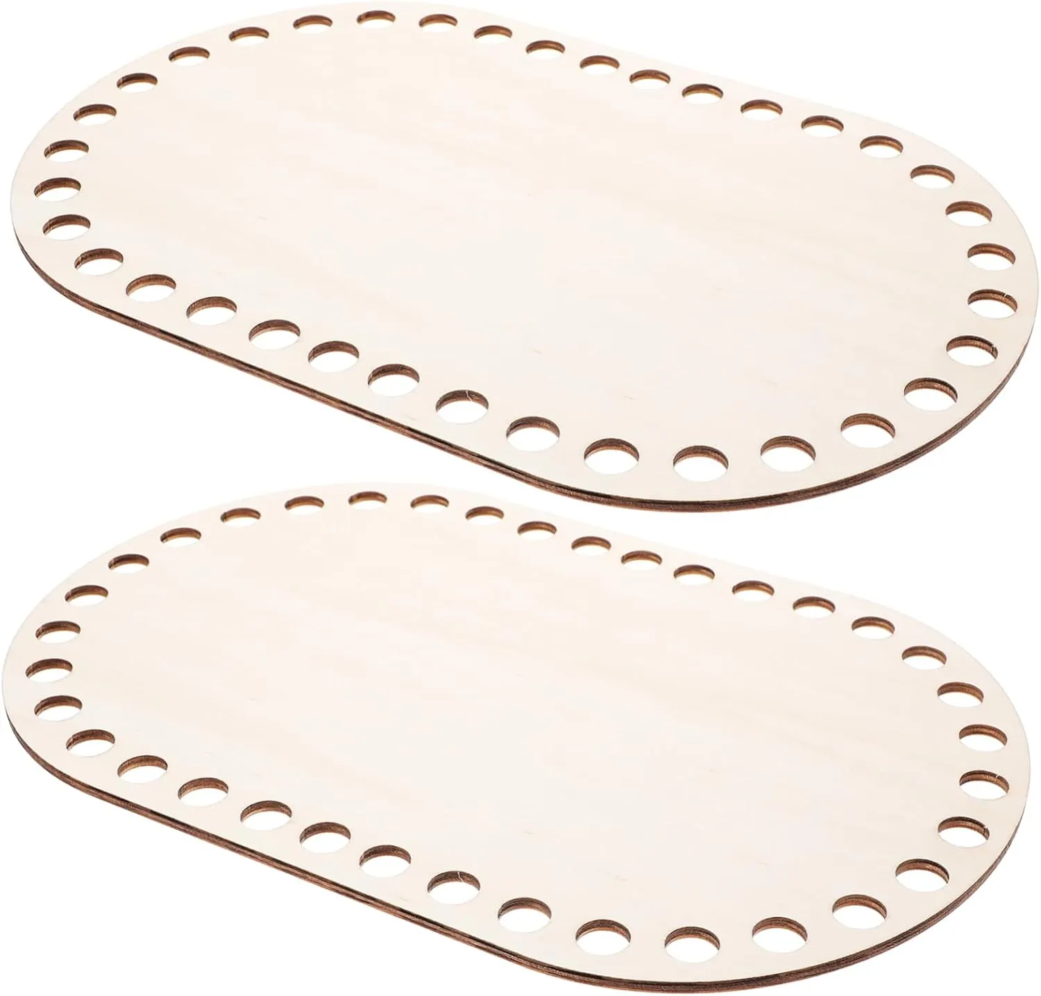 Gadpiparty 2Pcs Wooden Crochet Basket Bottoms Craft Making Supplies for Basket Weaving Crochet Bags and Knitting Projects Bases