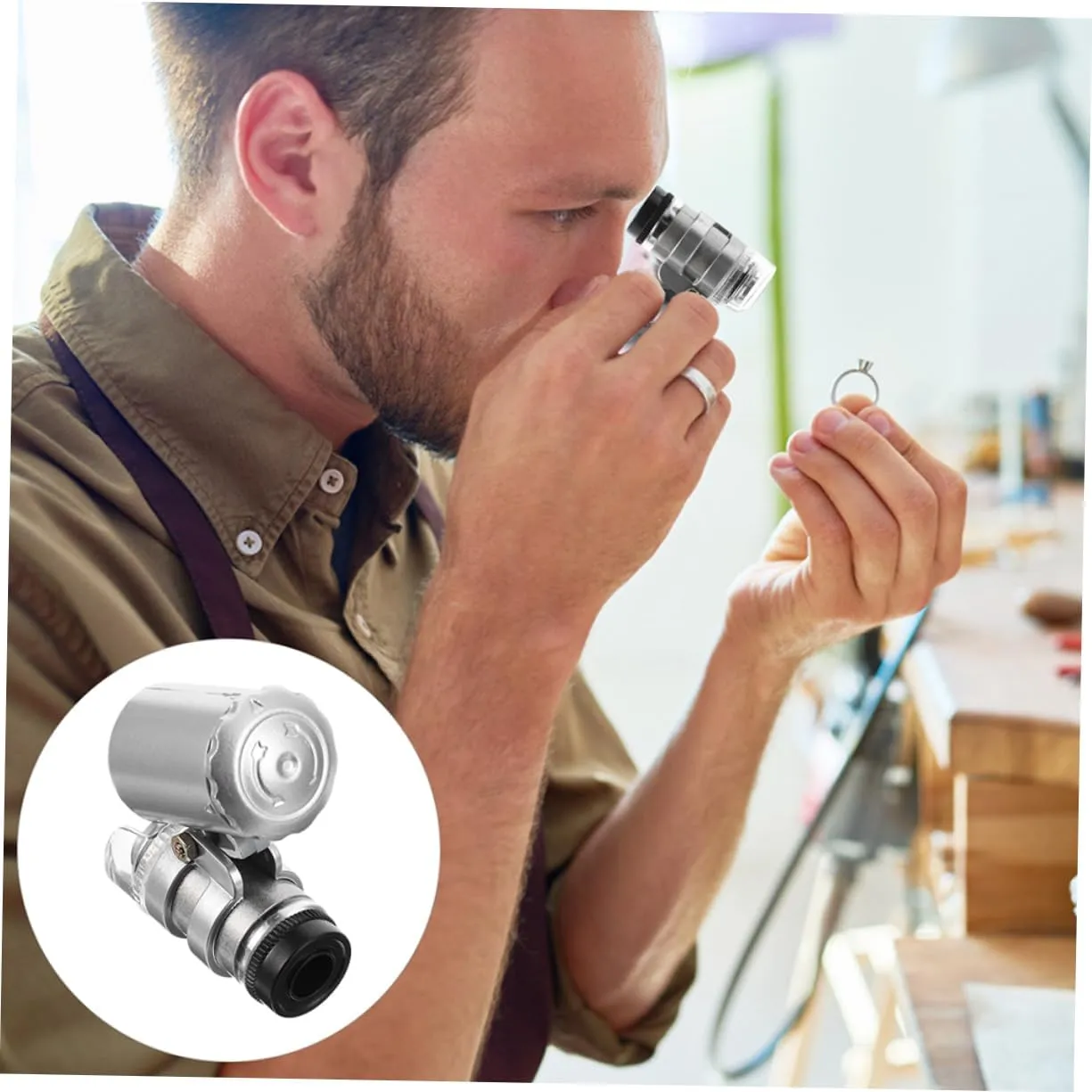 Gadpiparty 2sets 2pcs Mini Microscope with LED Light Portable Jewelry Loupe for Currency Detection Collectibles More for Jewelry Lovers Collectors Amateurs 2pcs*2