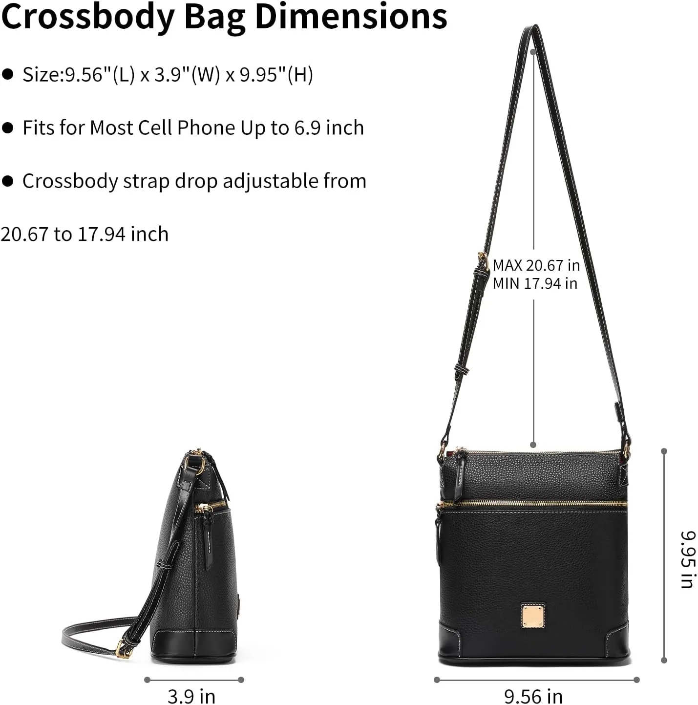 GAEKEAO Crossbody Bags for Women Multi Zipper Pockets Shoulder Handbags Lightweight Medium Travel Purse