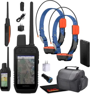 Garmin Alpha 300 Handheld Advanced Tracking and Training System for Hunting Dogs Bundle with 2X Garmin Dog Collars Alpha T20 Dog Tracking Collar with GPS   Field Bag   Charger and More Accessories