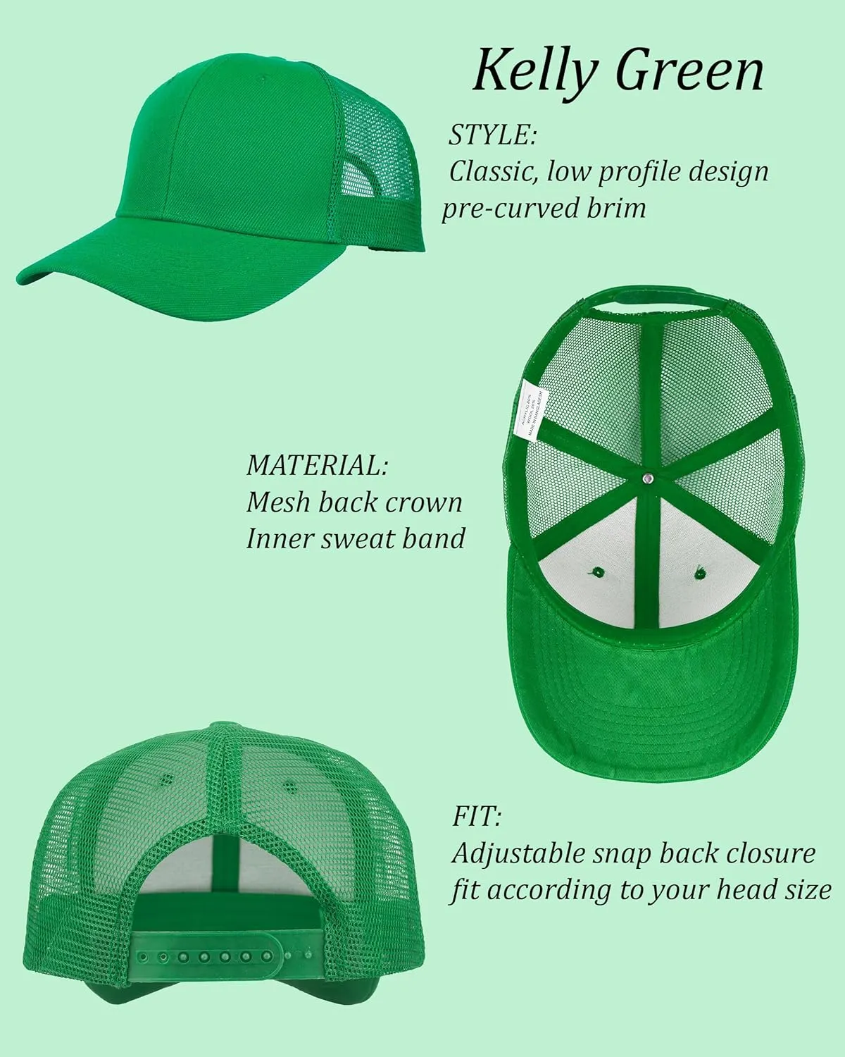 Gelante Mesh Trucker Hat Baseball Cap Structured Front Panel Wholesale LOT 12 Pack