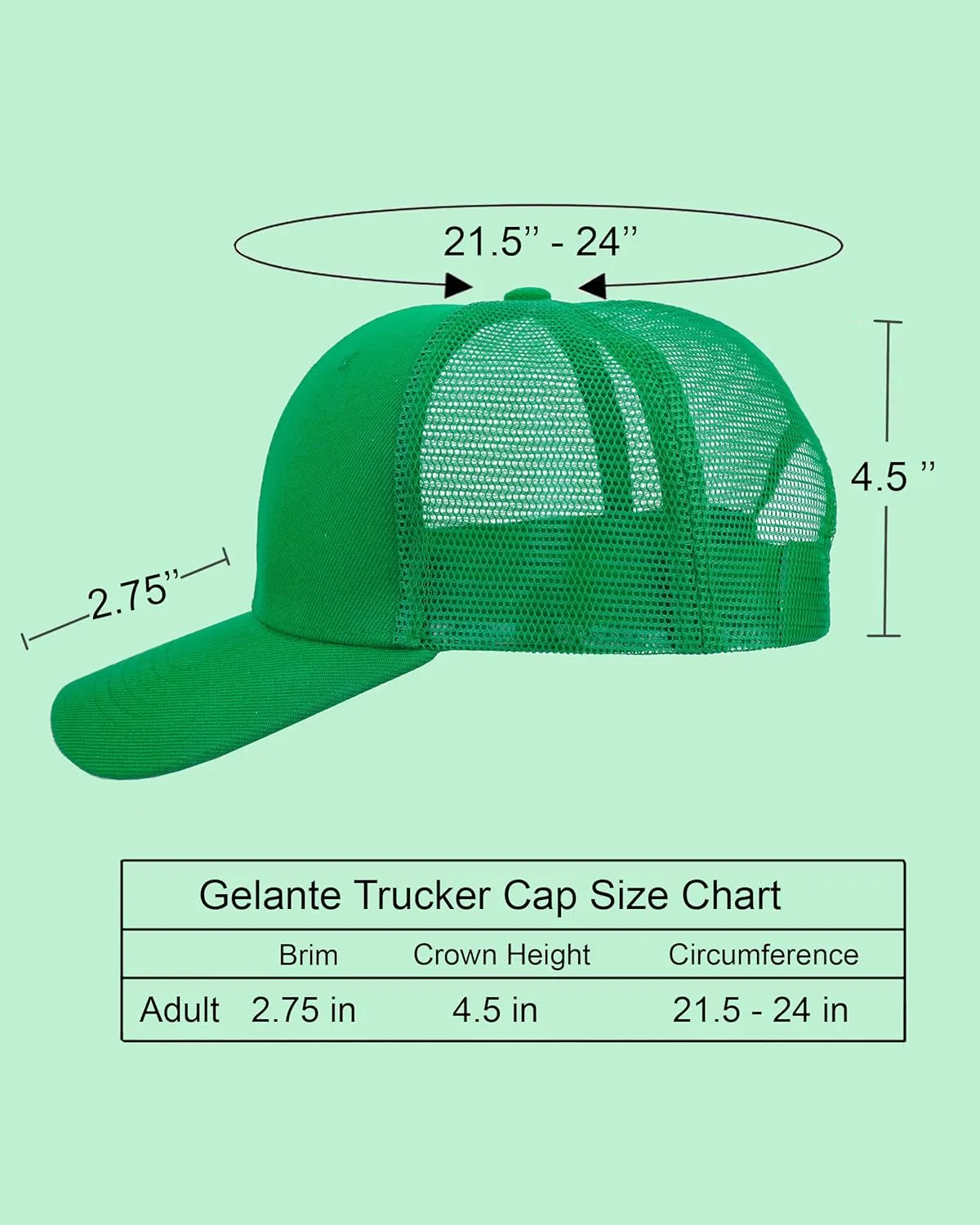 Gelante Mesh Trucker Hat Baseball Cap Structured Front Panel Wholesale LOT 12 Pack