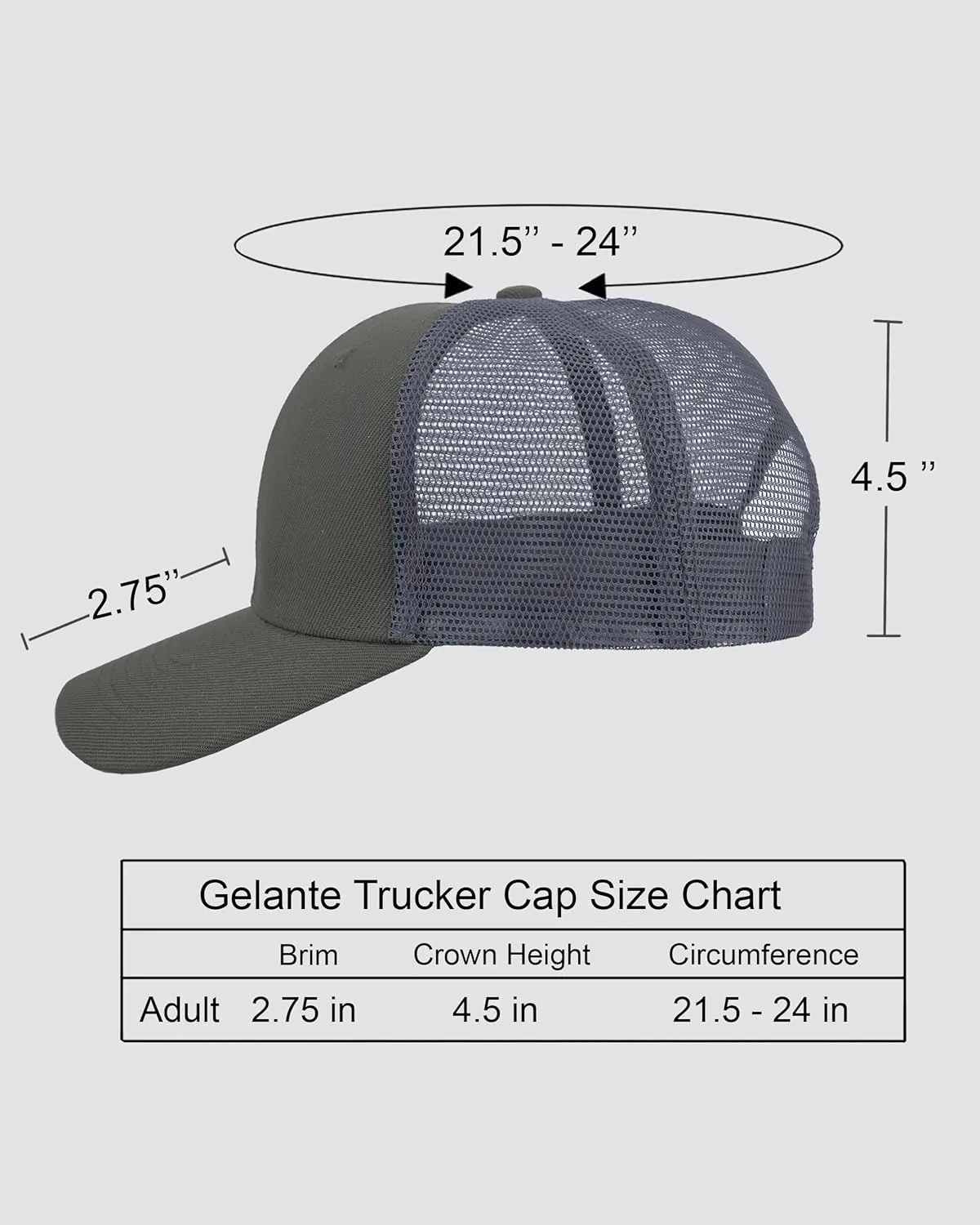 Gelante Mesh Trucker Hat Baseball Cap Structured Front Panel Wholesale LOT 12 Pack