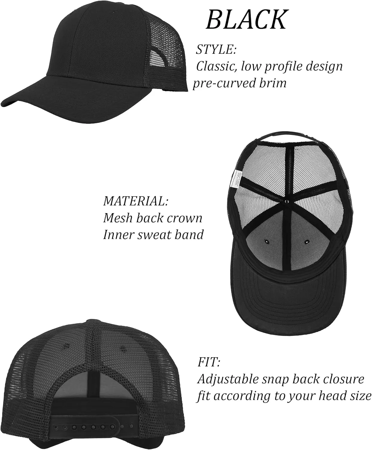 Gelante Mesh Trucker Hat Baseball Cap Structured Front Panel Wholesale LOT 12 Pack